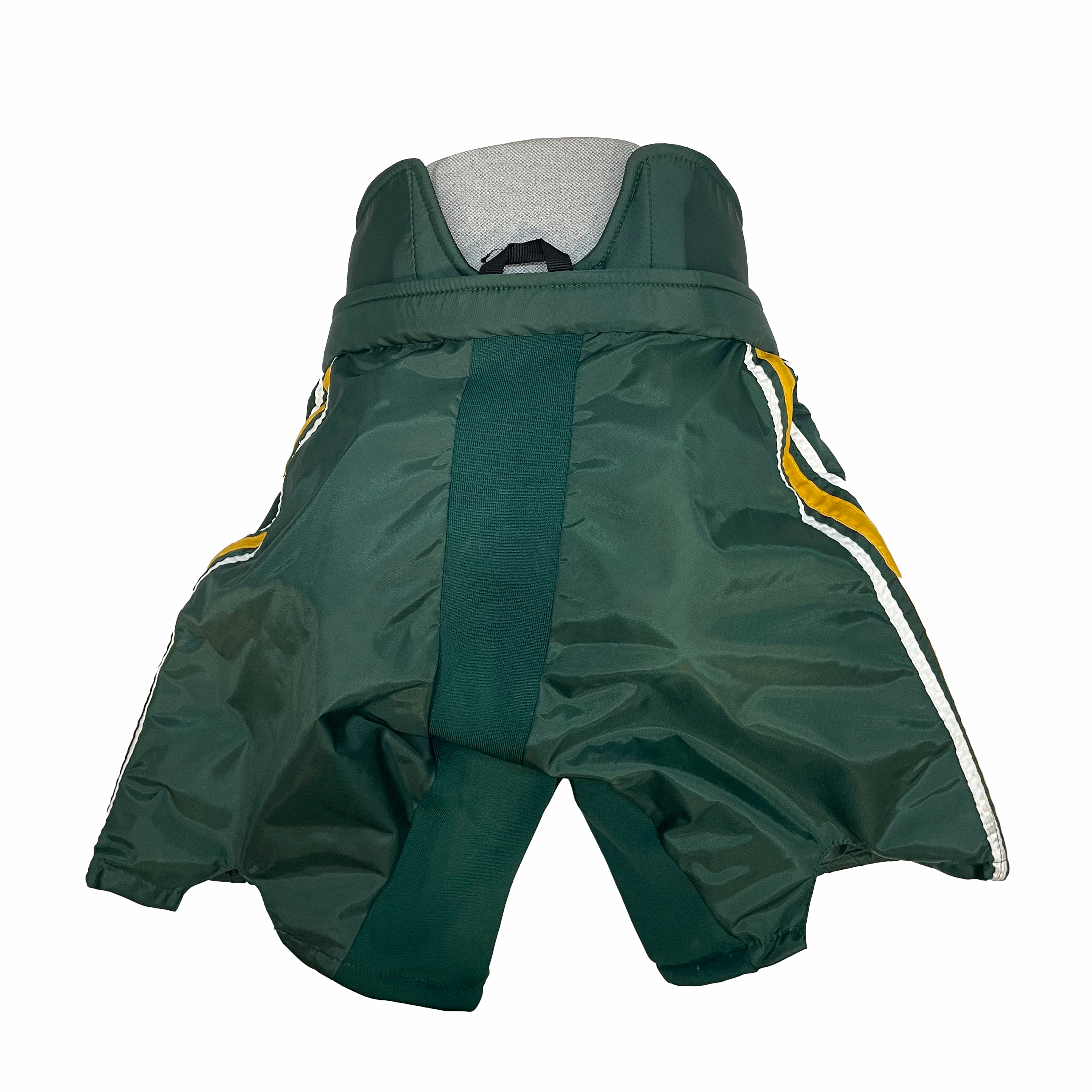 CCM HPG12A - Pantalon de gardien de but de hockey NCAA Pro Stock (vert/jaune/blanc)